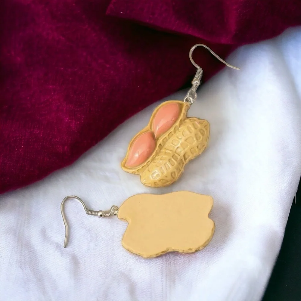 Peanut Dangle Earrings - A Whimsical Delight for Your Ears! NWT Peanuts Jewelry